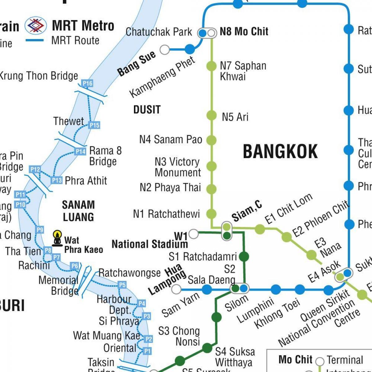 harta bangkok metro și skytrain