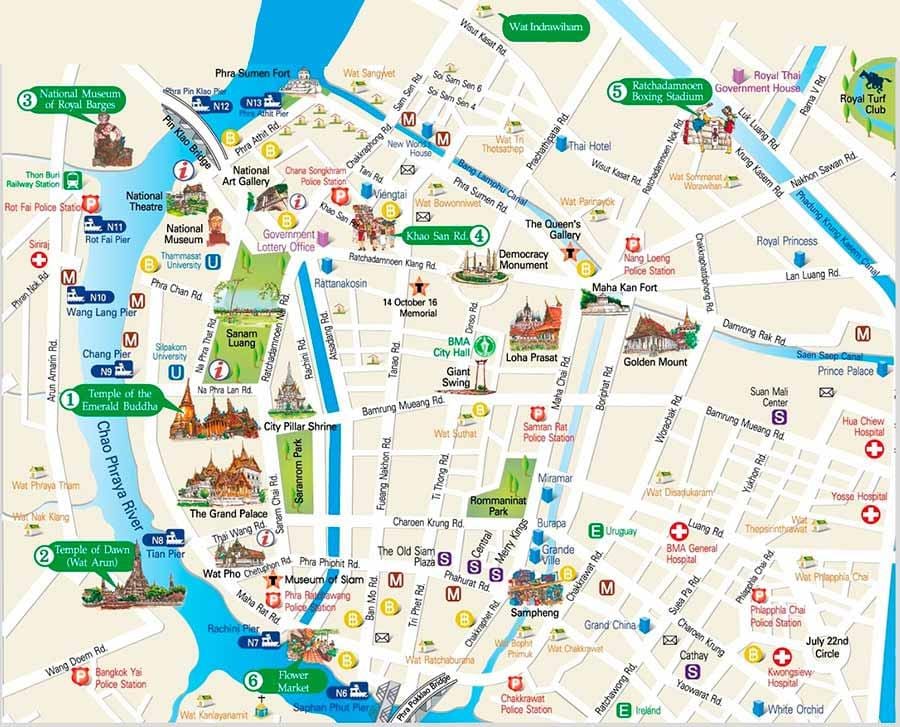 bangkok locuri de vizitat harta