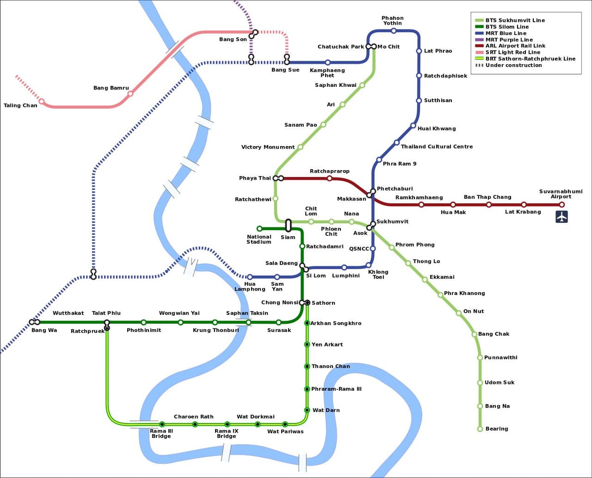 mrt harta bangkok, thailanda