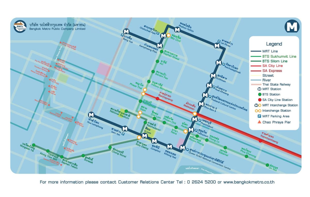 bangkok airport rail link-ul de oraș linie hartă