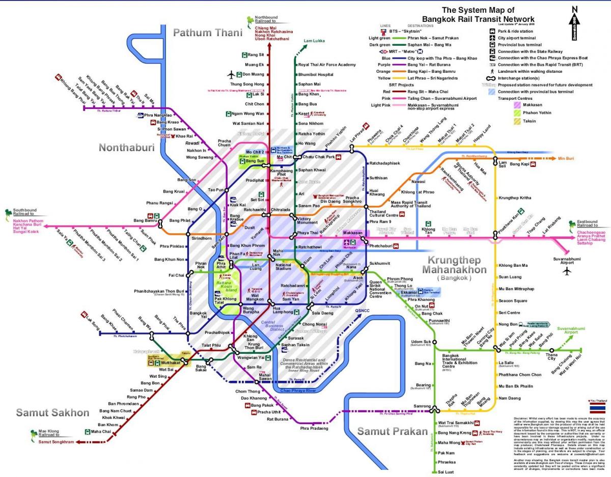 bangkok linie de tren hartă