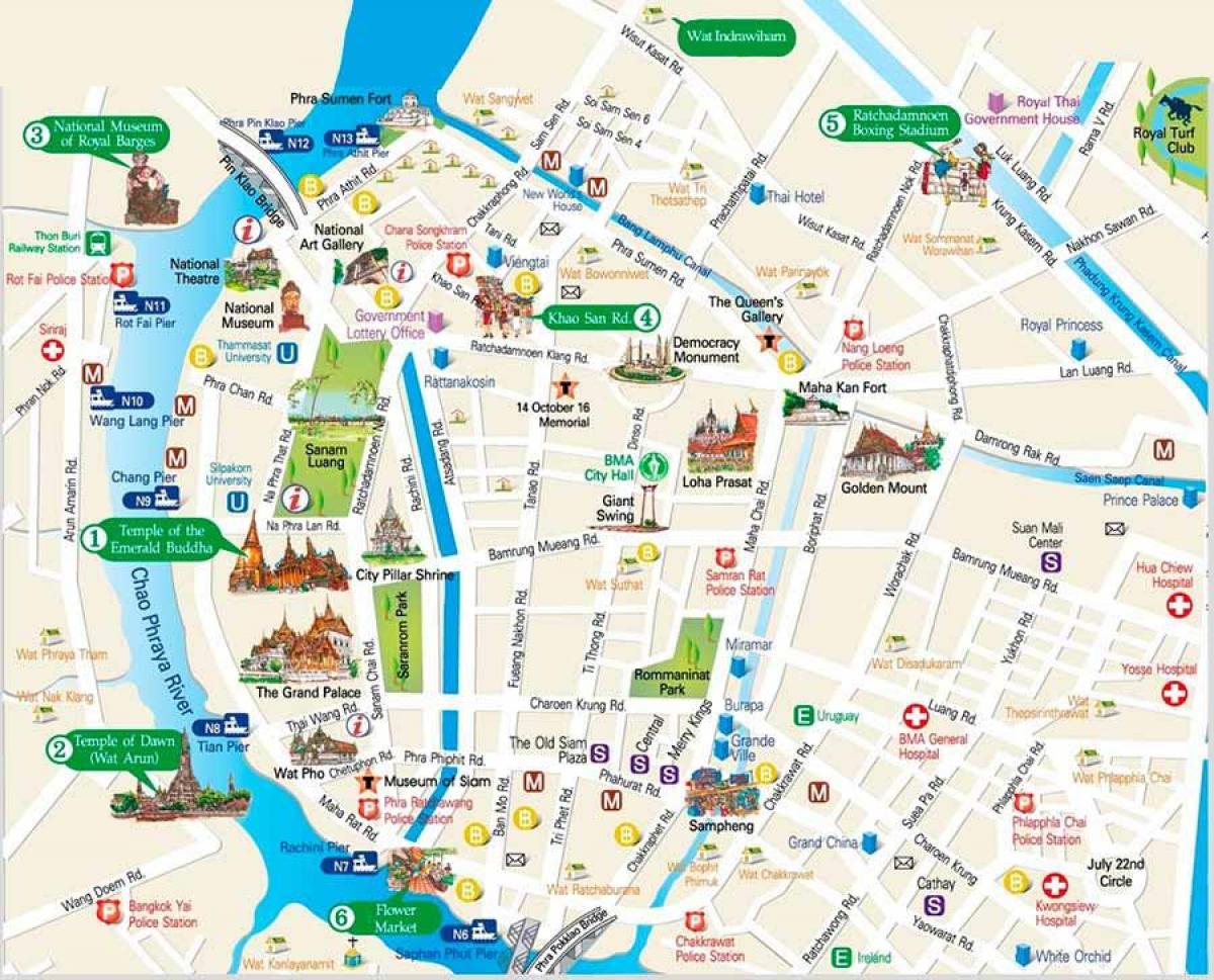 bangkok locuri de interes hartă