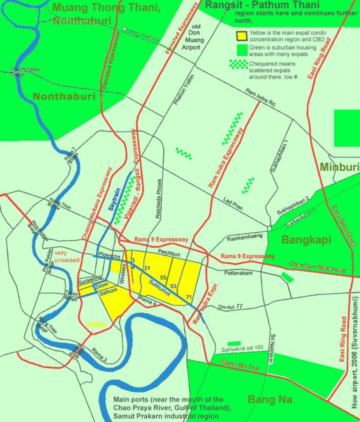 bangkok centru zona hartă
