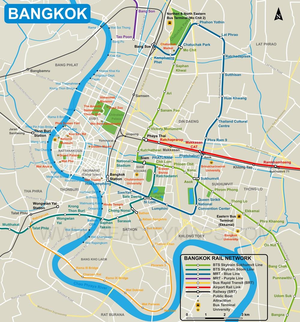 harta de centru orasului bangkok