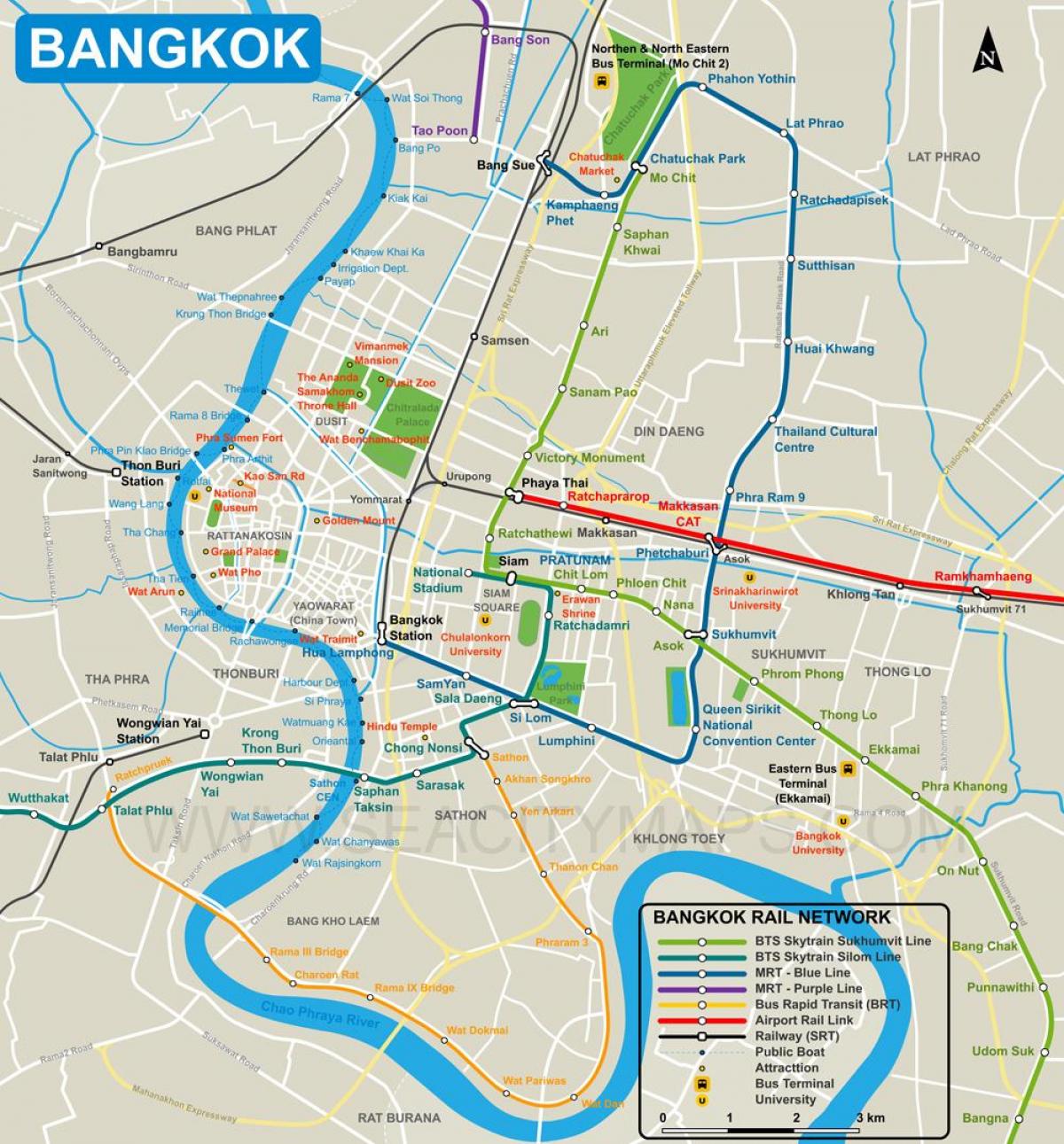 harta de centru orasului bangkok