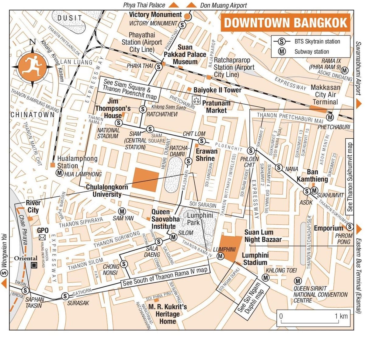 bangkok centru hartă