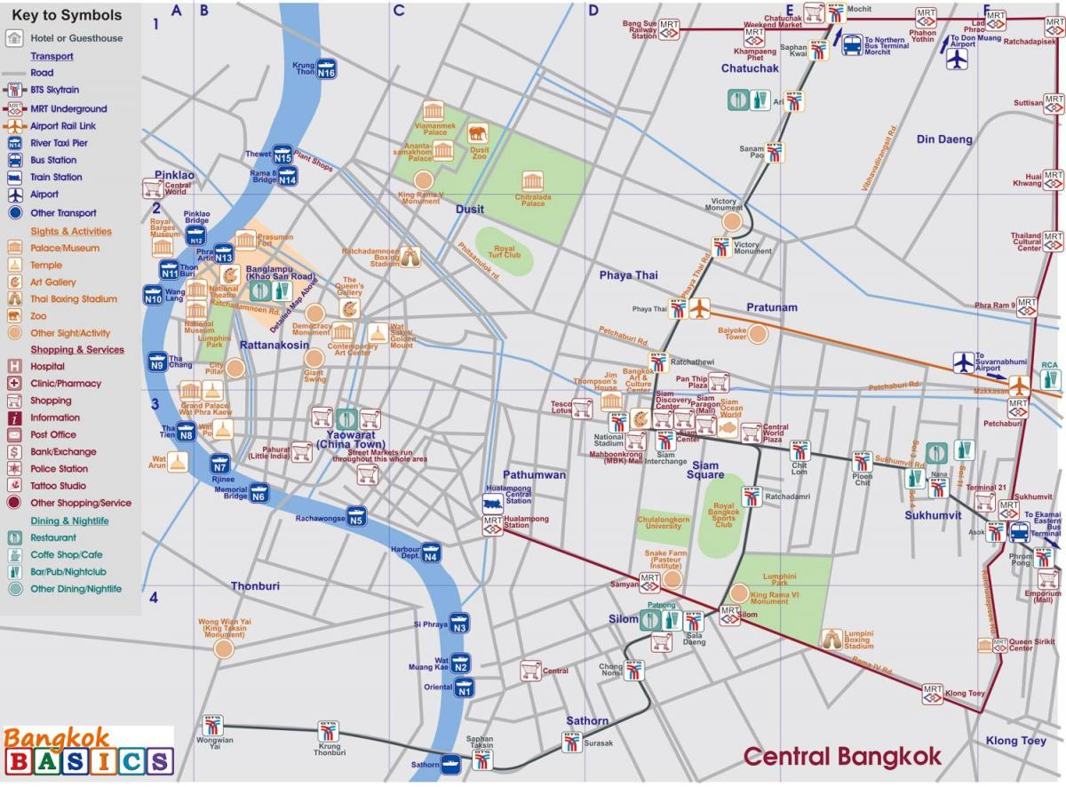 hartă din centrul bangkok