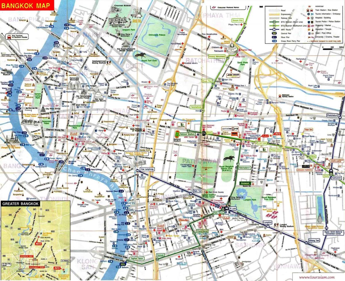 bangkok hartă turistică engleză