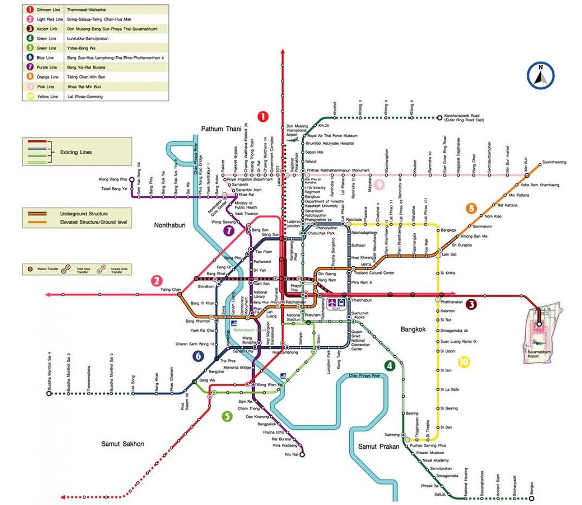 bangkok stația de metrou hartă