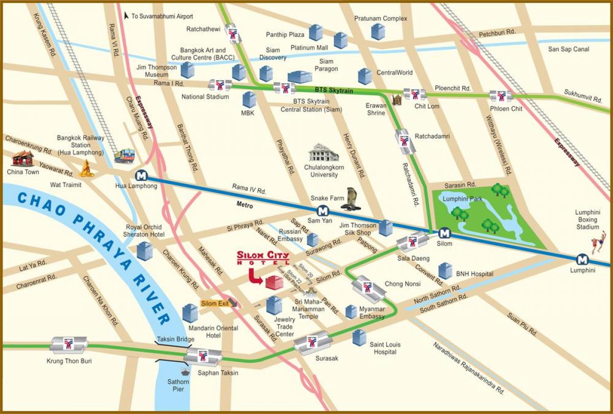 hartă a orașului bangkok