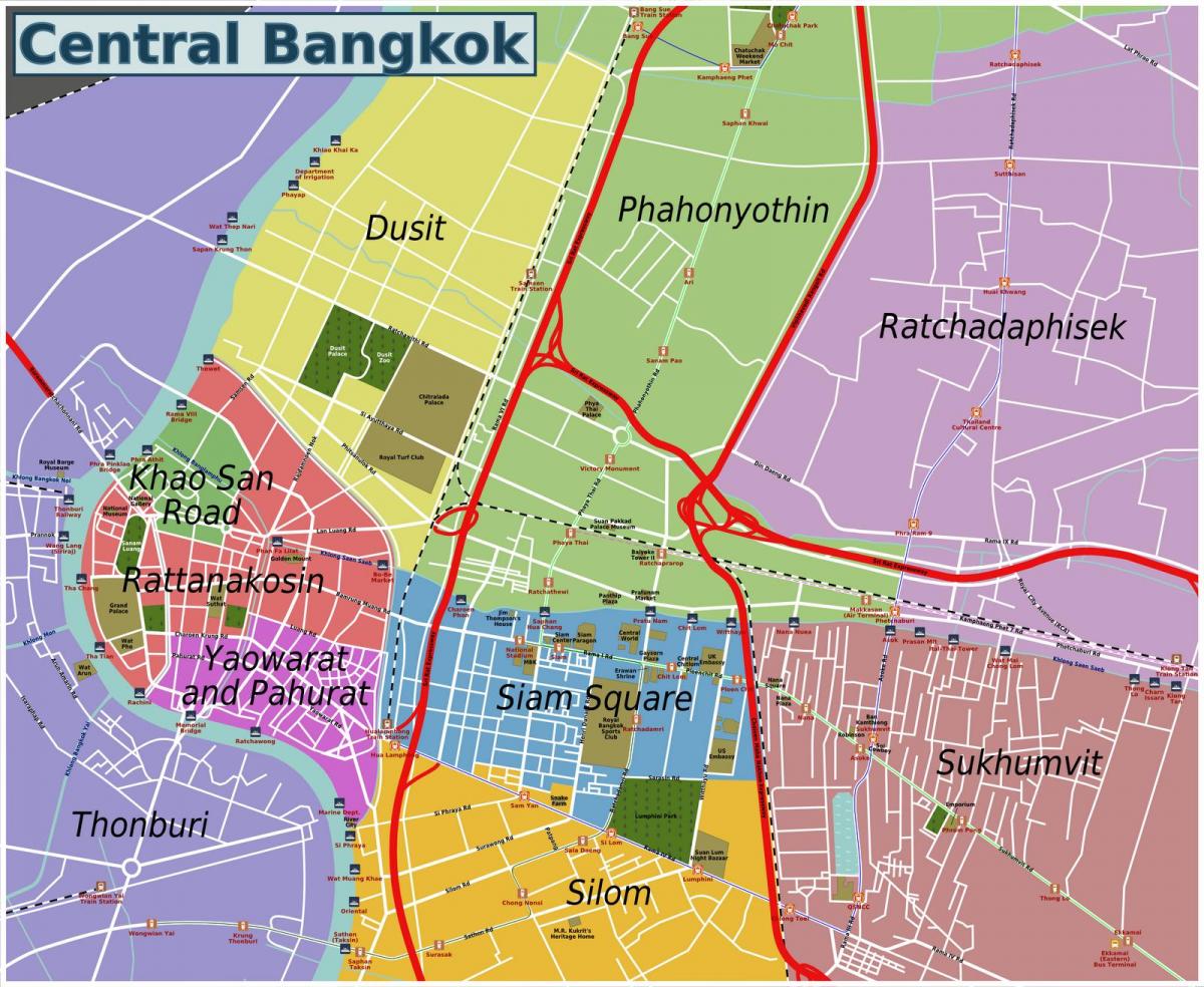 zone ale bangkok arată hartă