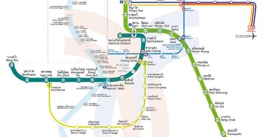 Bangkok city tren hartă
