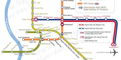 Mrt bts bangkok arată hartă